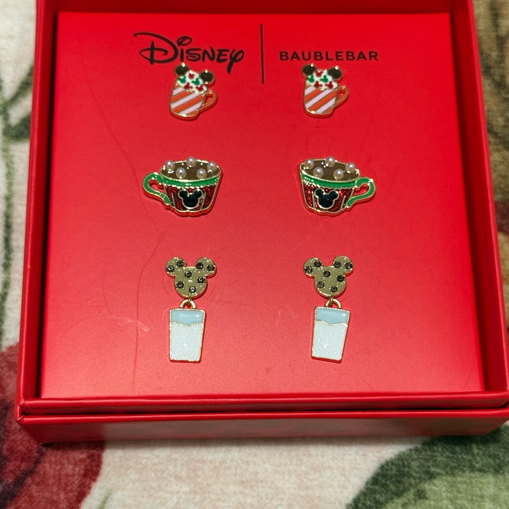 BaubleBar Holiday Earrings Set - Green, Red, White